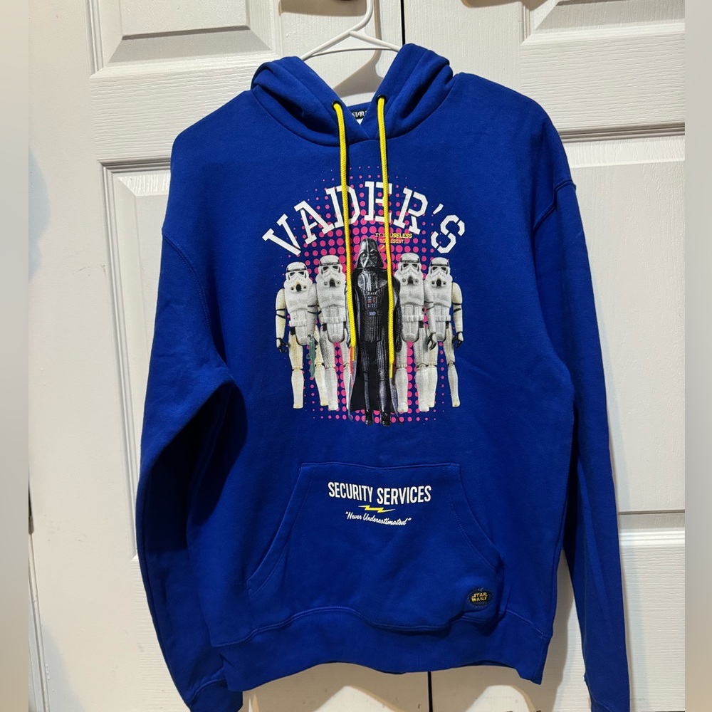 NWT Disney Parks Star Wars Darth Vader Blue security Hoodie sweatshirt unisex XS